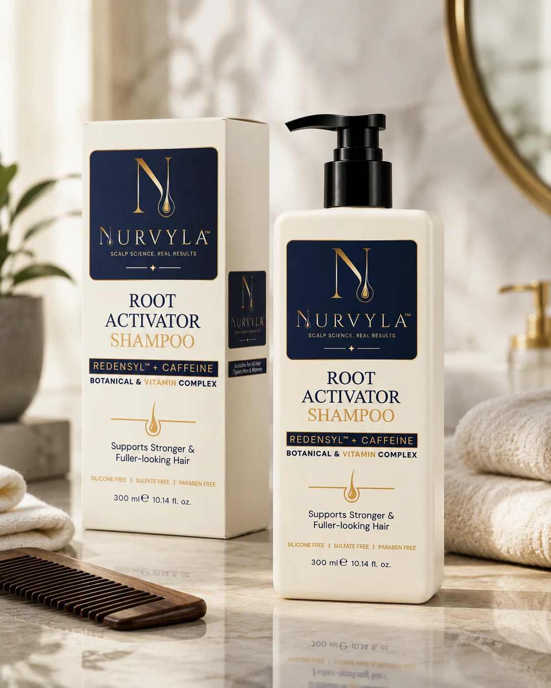 Nurvyla bottle in shower ritual